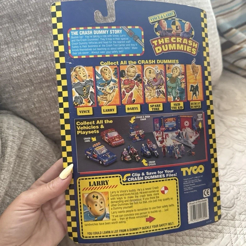 Vintage 1991 Tyco The Crash Test Dummies LARRY Action Figure - New On Card